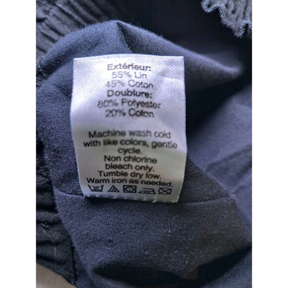 J. Crew Size 4 Pull On Skirt Elastic Waist Scalloped Hem Linen Cotton Black - Picture 10 of 10